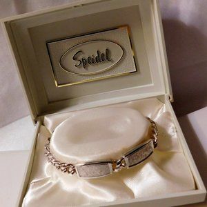 Vintage Speidel USA Silver Tone ID Bracelet 1970's